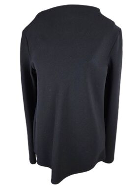 Classic Wool Bateau Black Long Sleeve Top